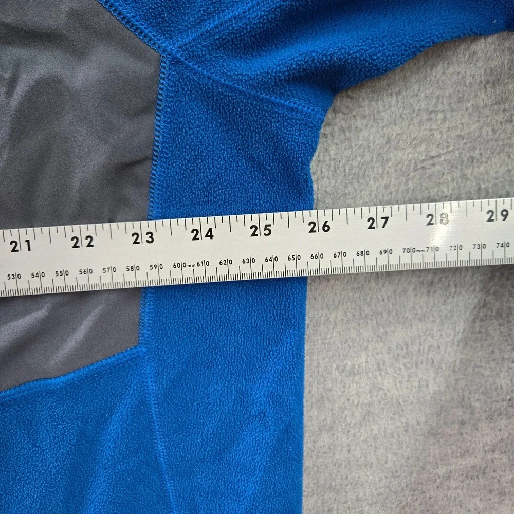 The North Face Men Sweatshirt 2XL Blue Colorblock‎ 1/2 Zip Pockets Mock Neck